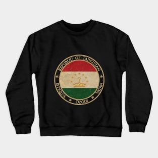 Vintage Republic of Tajikistan Asia Asian Flag Crewneck Sweatshirt